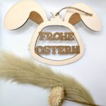 Holzanhänger "Frohe Ostern" - Hasenkopf als Deko
