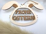 Holzanhänger "Frohe Ostern" - Hasenkopf als Deko – Bild 2