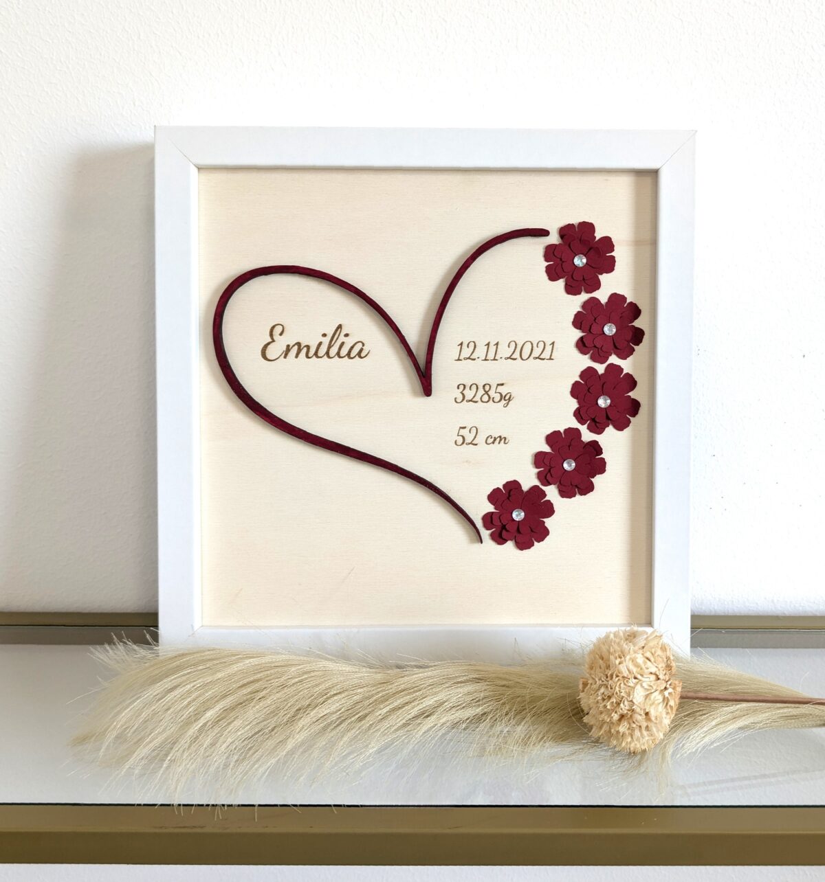 Baby Geschenk - Herz mit Namen & Geburtsdaten – Bild 2