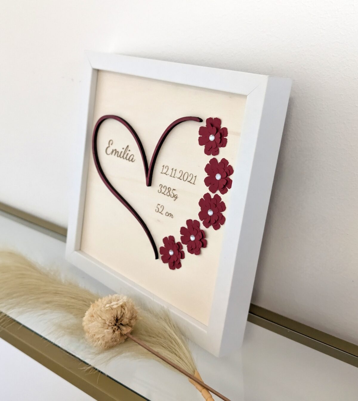 Baby Geschenk - Herz mit Namen & Geburtsdaten – Bild 3