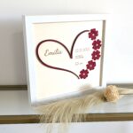 Baby Geschenk - Herz mit Namen & Geburtsdaten