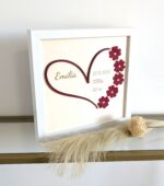 Baby Geschenk - Herz mit Namen & Geburtsdaten