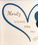Willkommensgeschenk - Herz mit Namen & Geburtsdaten - Luftballons – Bild 3