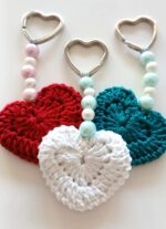 Schlüsselanhänger mit gehäkeltem Herz – Bild 2