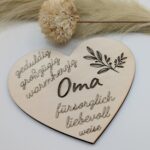Holzkarte in Herzform - Oma