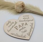 Holzkarte in Herzform - Papa