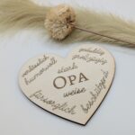 Holzkarte in Herzform – Opa