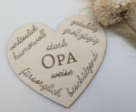 Holzkarte in Herzform – Opa – Bild 2