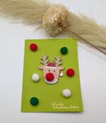 Grüne Weihnachtskarte, Rentier – Bild 3