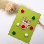 Grüne Weihnachtskarte, Rentier