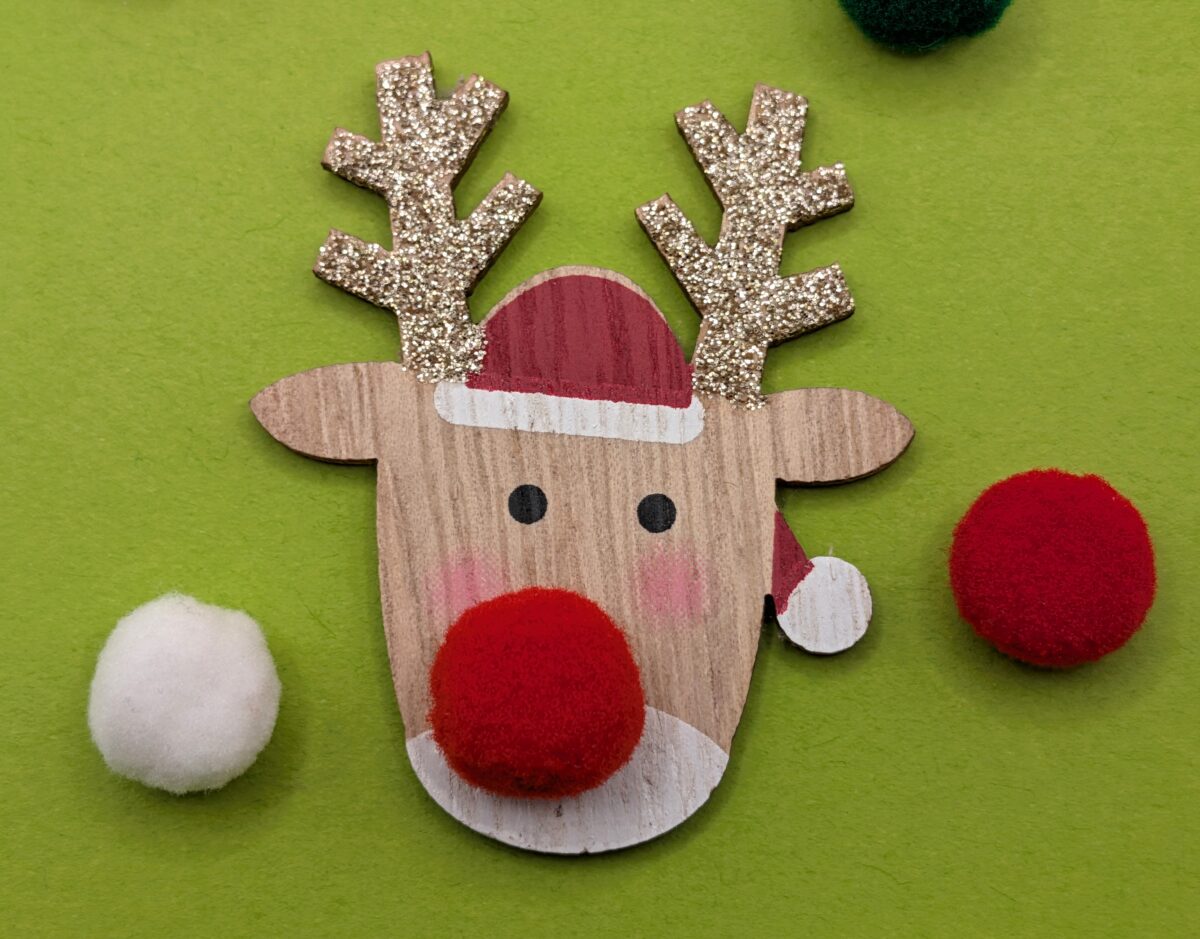 Grüne Weihnachtskarte, Rentier – Bild 2