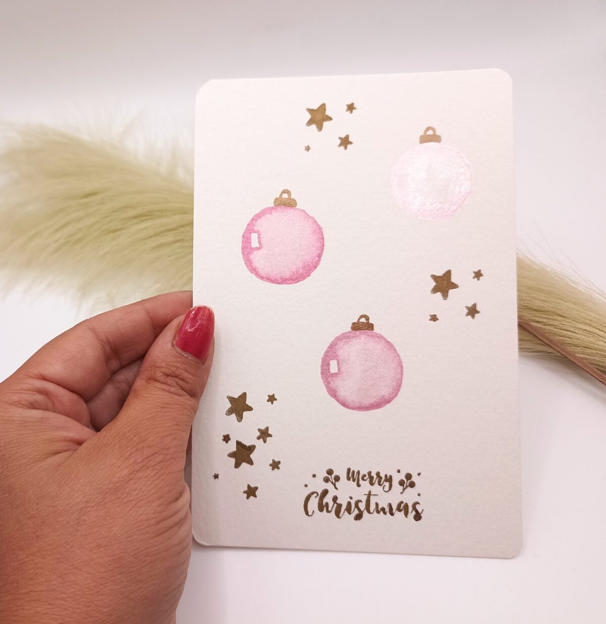 Handgemalte Weihnachtskarte -Postkarte – Bild 2