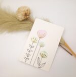 Handgemalte Aquarellkarte mit Goldfolie – Postkarte - Blumenmotiv Pastell – Einzigartige Grußkarte Unikat – Bild 4