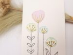 Handgemalte Aquarellkarte mit Goldfolie – Postkarte - Blumenmotiv Pastell – Einzigartige Grußkarte Unikat – Bild 3