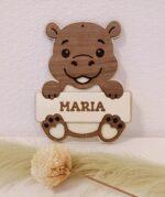 Personalisiertes Türschild, Nilpferd - Kinderzimmer