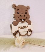 Personalisiertes Türschild, Nilpferd - Kinderzimmer – Bild 3