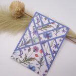 Grußkarte Blumen – handgemacht – florales Design – geometrisches Muster – Karte für Geburtstag, Dankeschön oder Grüße – Aquarelloptik