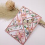 Grußkarte Schmetterlinge und Blumen – handgemacht – Aquarelloptik – rosa geometrisches Design – Karte für Geburtstag oder Danke