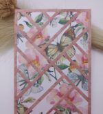 Grußkarte Schmetterlinge und Blumen – handgemacht – Aquarelloptik – rosa geometrisches Design – Karte für Geburtstag oder Danke – Bild 4