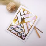 Handgemachte Karte „Die besten Wünsche“ – geometrisches Design – elegante Glückwunschkarte für Geburtstag oder Anlass, Klappkarte