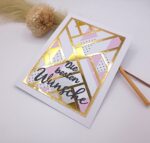 Handgemachte Karte „Die besten Wünsche“ – geometrisches Design – elegante Glückwunschkarte für Geburtstag oder Anlass, Klappkarte – Bild 4
