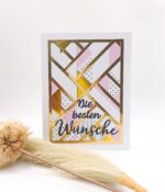 Handgemachte Karte „Die besten Wünsche“ – geometrisches Design – elegante Glückwunschkarte für Geburtstag oder Anlass, Klappkarte – Bild 2