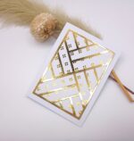 Handgemachte Karte – Gold Weiß – edles geometrisches Design – elegante Glückwunschkarte, Jubiläum oder besonderen Anlass, Klappkarte – Bild 4